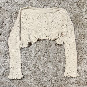 Cream Knit Cropped Sweater